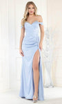 Natural Waistline Sheath Sweetheart Back Zipper Beaded Lace-Up Ruched Slit Off the Shoulder Sheath Dress/Prom Dress
