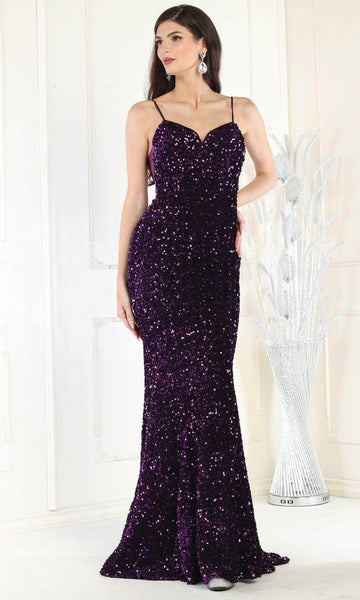 Sophisticated Floor Length Sweetheart Natural Waistline Mermaid Lace-Up Open-Back Sequined Mesh Glittering Sleeveless Spaghetti Strap Evening Dress with a Brush/Sweep Train