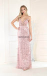 Sexy Corset Natural Waistline Sheath Plunging Neck Sweetheart Open-Back Beaded Sequined Floor Length Spaghetti Strap Sheath Dress/Evening Dress