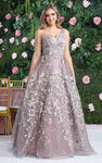 A-line Sweetheart Natural Waistline One Shoulder Sleeveless Wrap Asymmetric Embroidered Floral Print Floor Length Evening Dress/Prom Dress