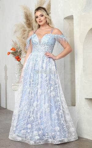 A-line Embroidered Beaded Open-Back Lace-Up Draped Sheer Floor Length Plunging Neck Sweetheart Corset Natural Waistline Cold Shoulder Sleeves Off the Shoulder Spaghetti Strap Prom Dress with a Brush/S