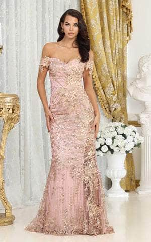 Beaded Fitted Applique Sheath Fall Sweetheart Floor Length Cap Sleeves Off the Shoulder Natural Waistline Lace Sheath Dress