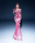 Sophisticated Corset Natural Waistline Organza Fitted Asymmetric Draped Goddess Mermaid Off the Shoulder One Shoulder Dress