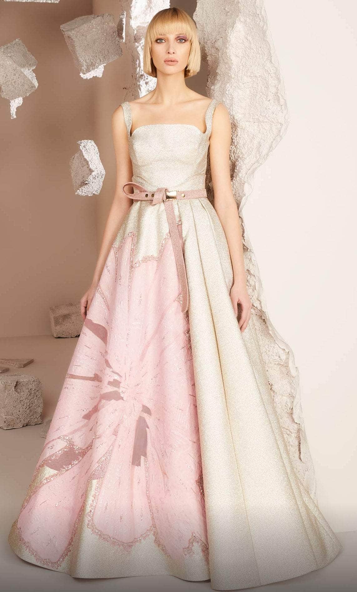 MNM Couture E0016 - Square Neck A-Line Evening Gown

