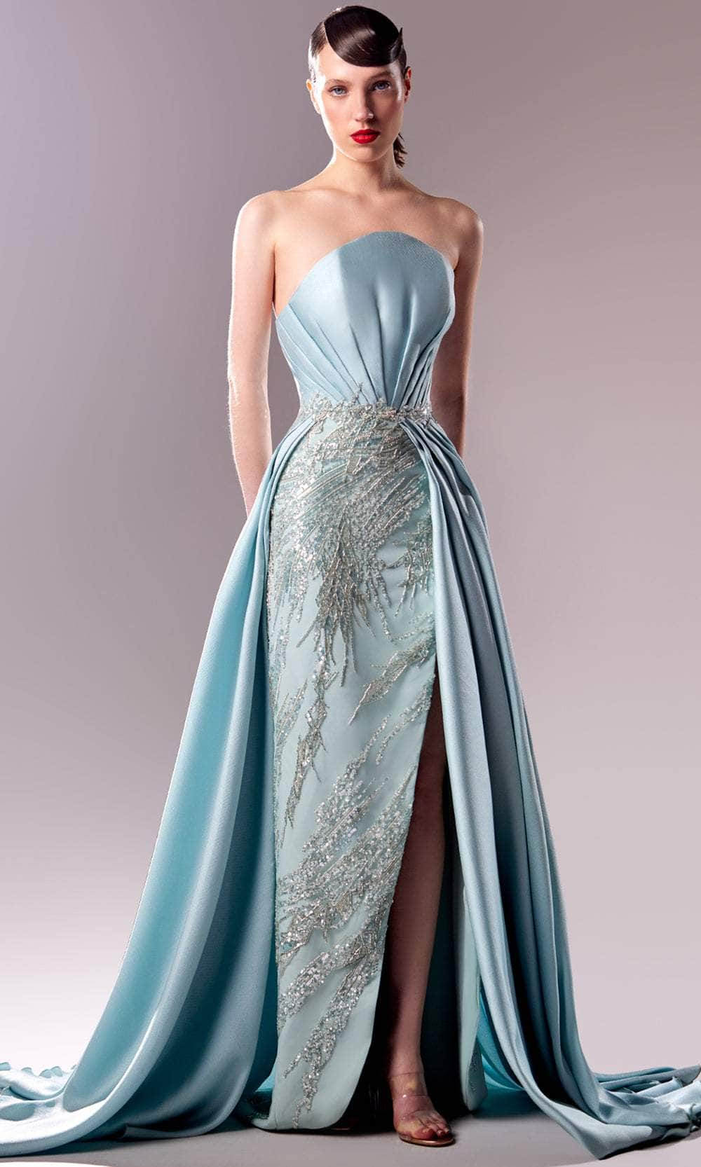 MNM Couture G1627 - Strapless Inverted Scoop Neck Gown
