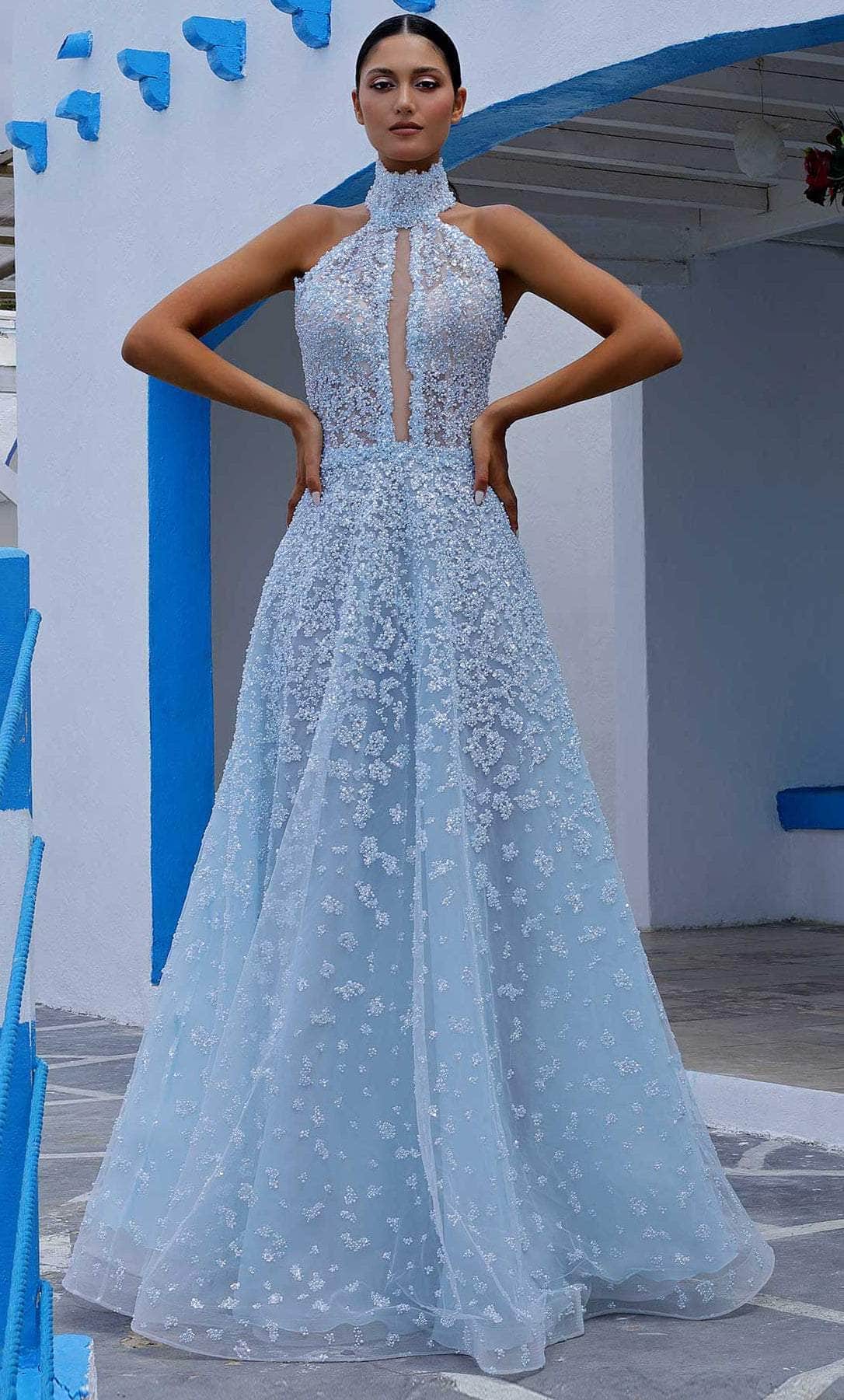 MNM Couture K3997 - High-Neck Beaded Prom Gown
