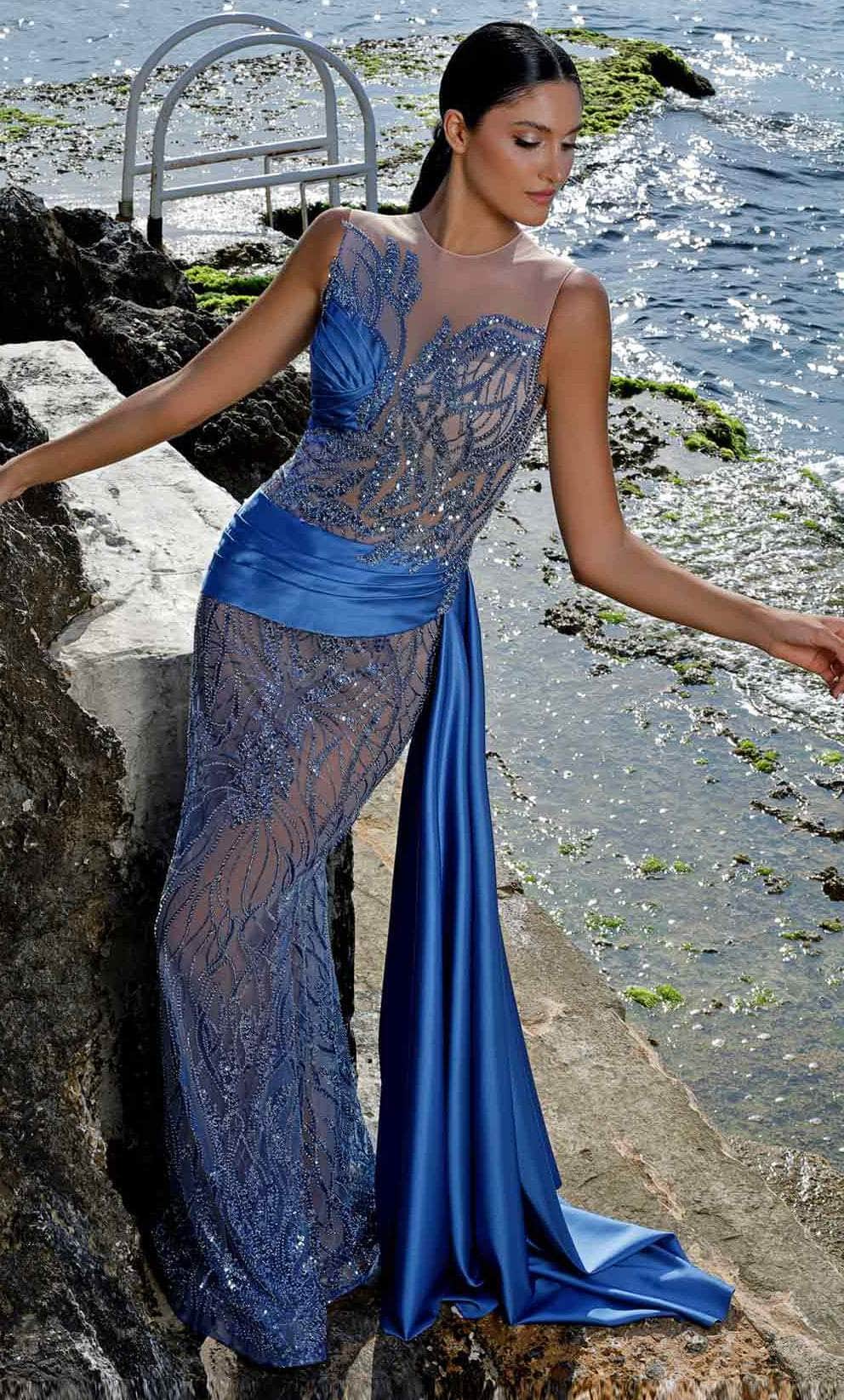 MNM Couture K4001 - Beaded Mesh Prom Gown

