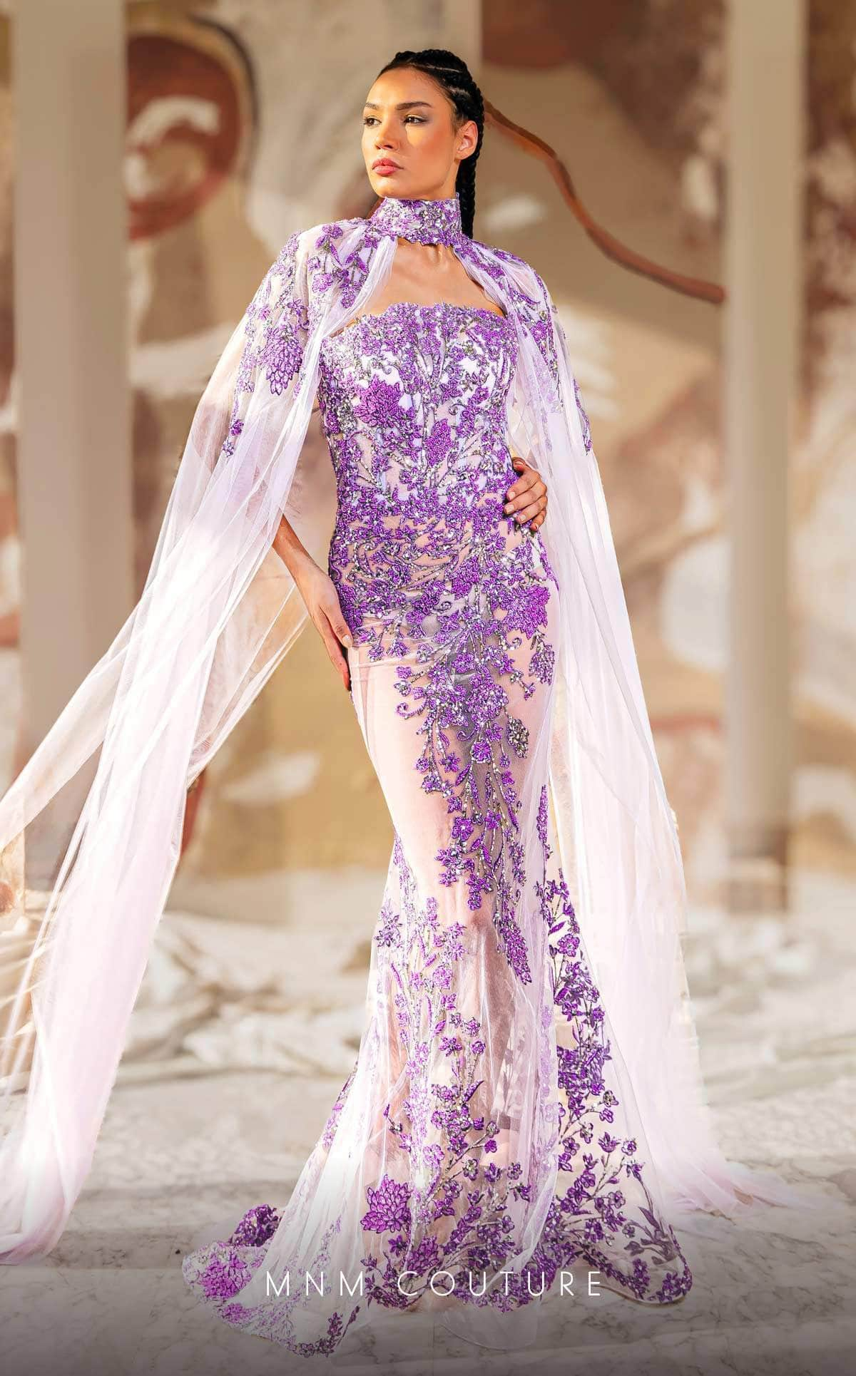 MNM Couture K4179 - Straight Across See-Through Evening Gown
