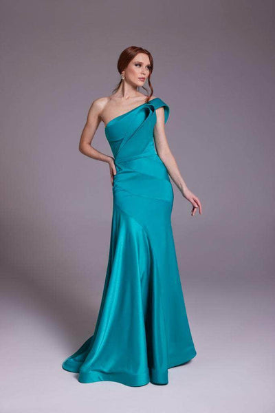 Sophisticated Strapless Belted Back Zipper Asymmetric Off the Shoulder One Shoulder Mermaid Natural Waistline Dress