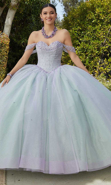 Natural Waistline Sweetheart Draped Vintage Glittering Jeweled Lace-Up Beaded Off the Shoulder Tulle Ball Gown Dress