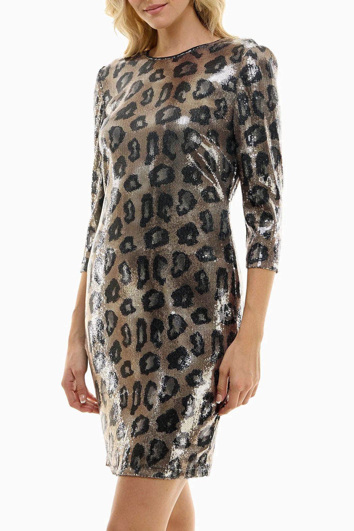 Nicole Miller MD3H1992H - Animal Print Sequin Dress
