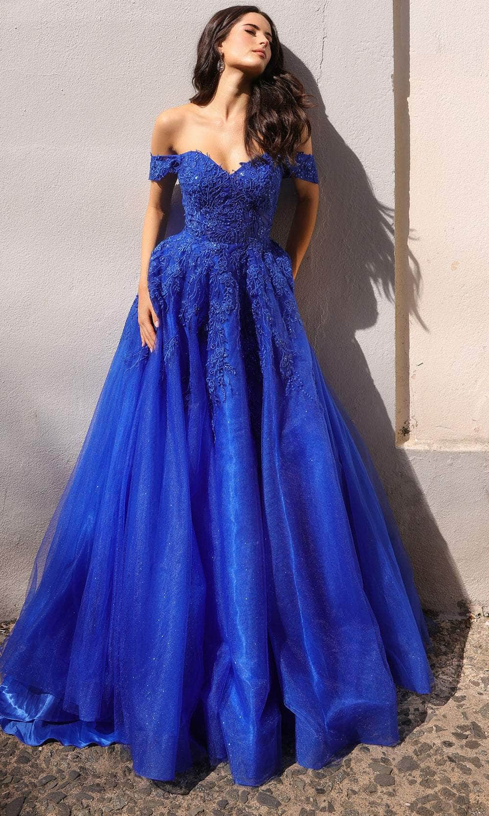 Nox Anabel R1303 - Embroidered Off Shoulder Prom Dress
