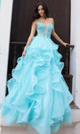 Sleeveless Ruffled Skirt Ballgown