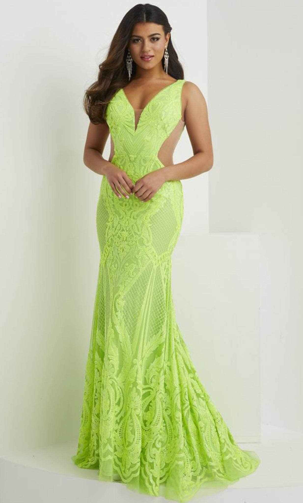 Panoply 14142 - Sequined V-Neck Evening Gown
