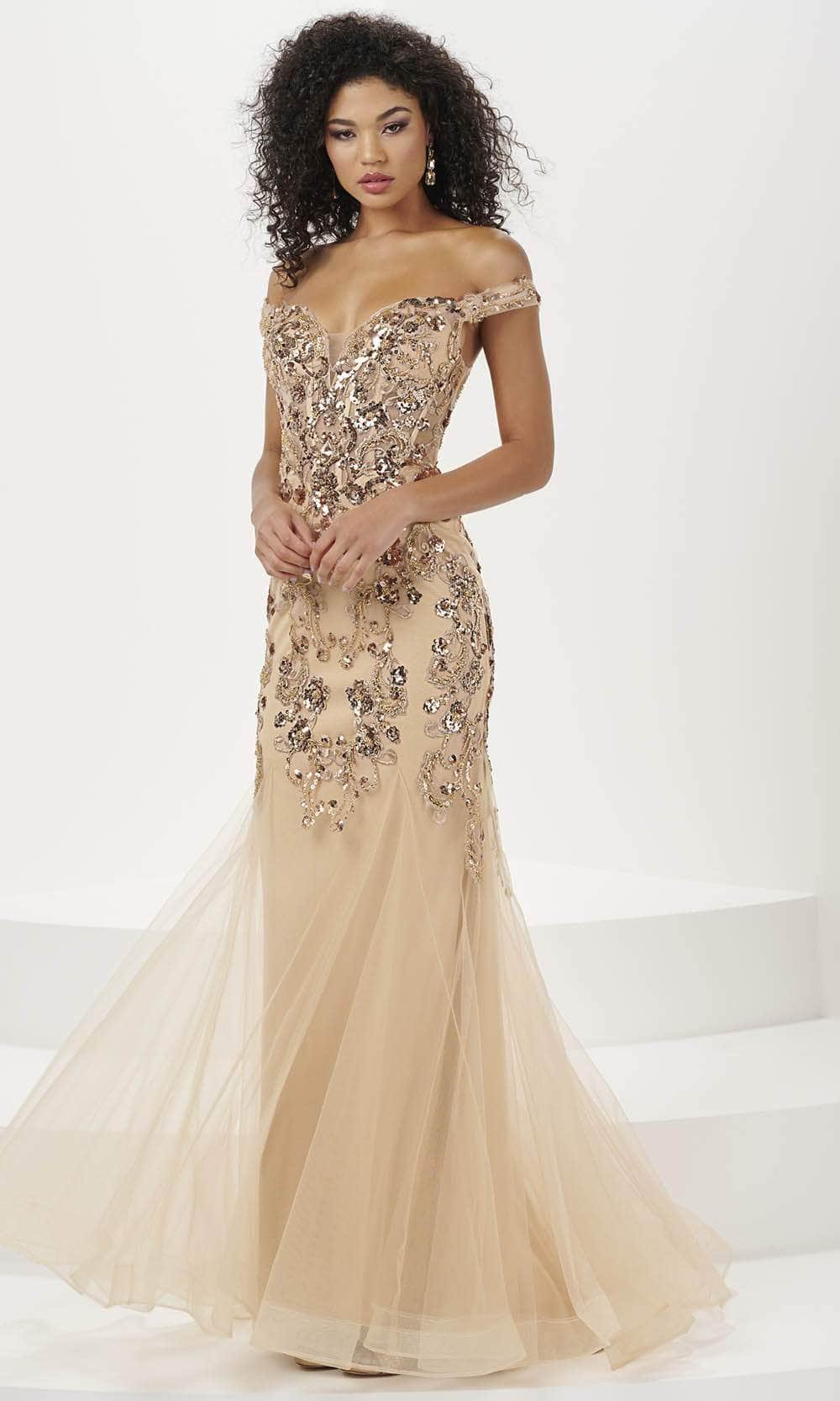 Panoply 14185 - Sequin Tulle Evening Gown
