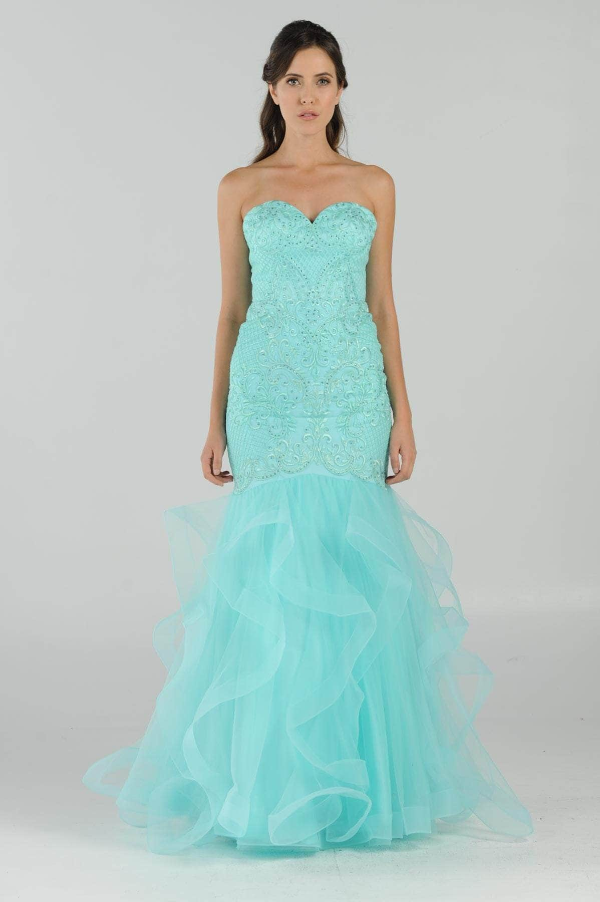 Poly USA 8198 - Sweetheart Tiered Mermaid Prom Dress
