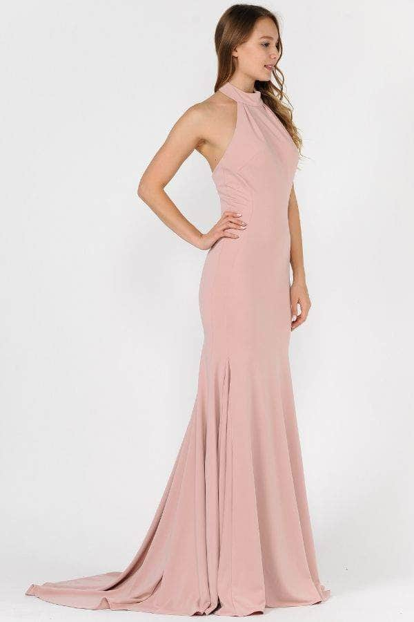 Poly USA 8252 - High Halter Open Back Prom Dress
