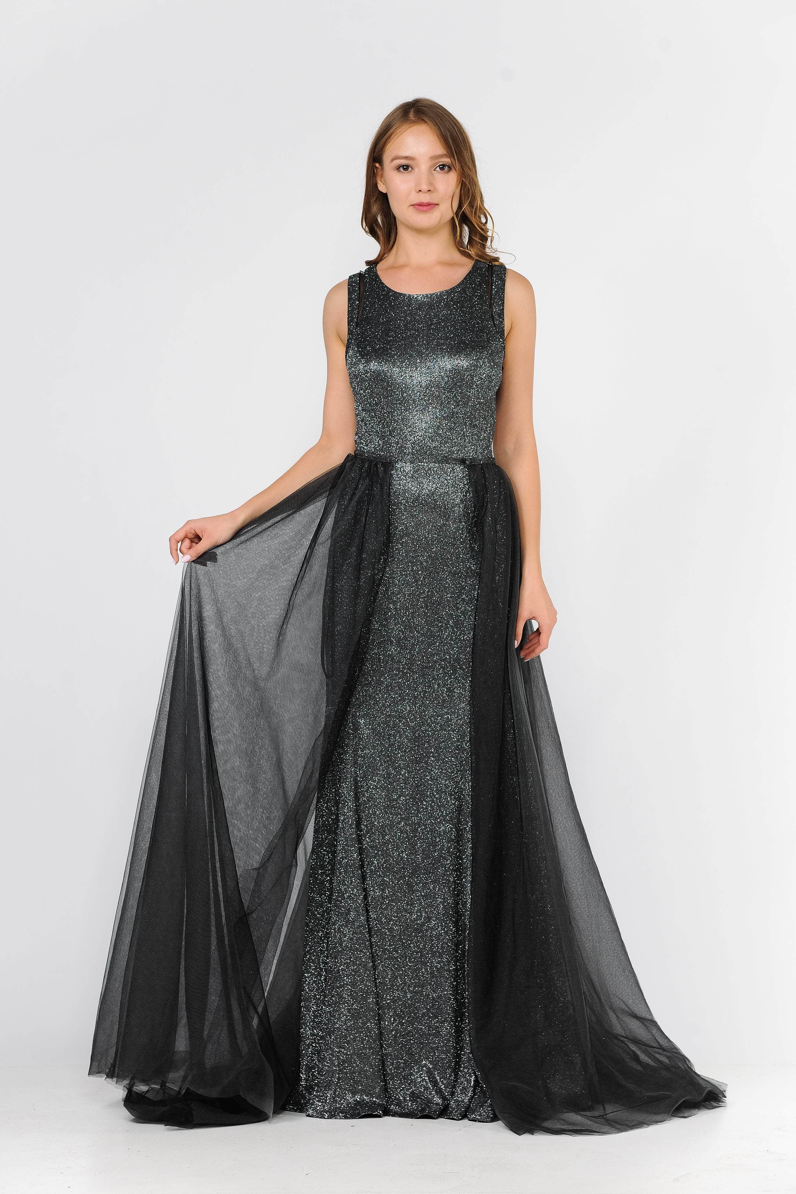 Poly USA 8342 - Glitter Knit Mermaid Prom Dress
