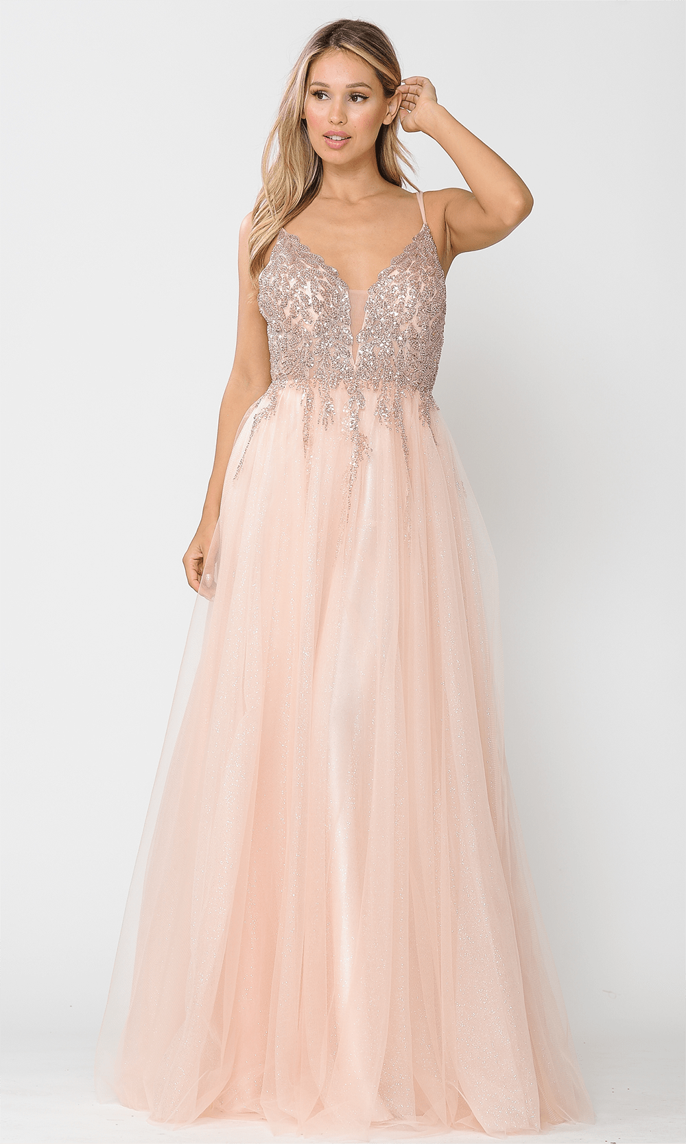 A-line Sweetheart Floor Length Sleeveless Spaghetti Strap Sheer Mesh Glittering Back Zipper Beaded Sequined Tulle Natural Waistline Dress