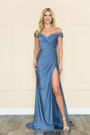 Sexy Sweetheart Mermaid Ruched Slit Back Zipper Goddess Natural Waistline Off the Shoulder Prom Dress with a Brush/Sweep Train