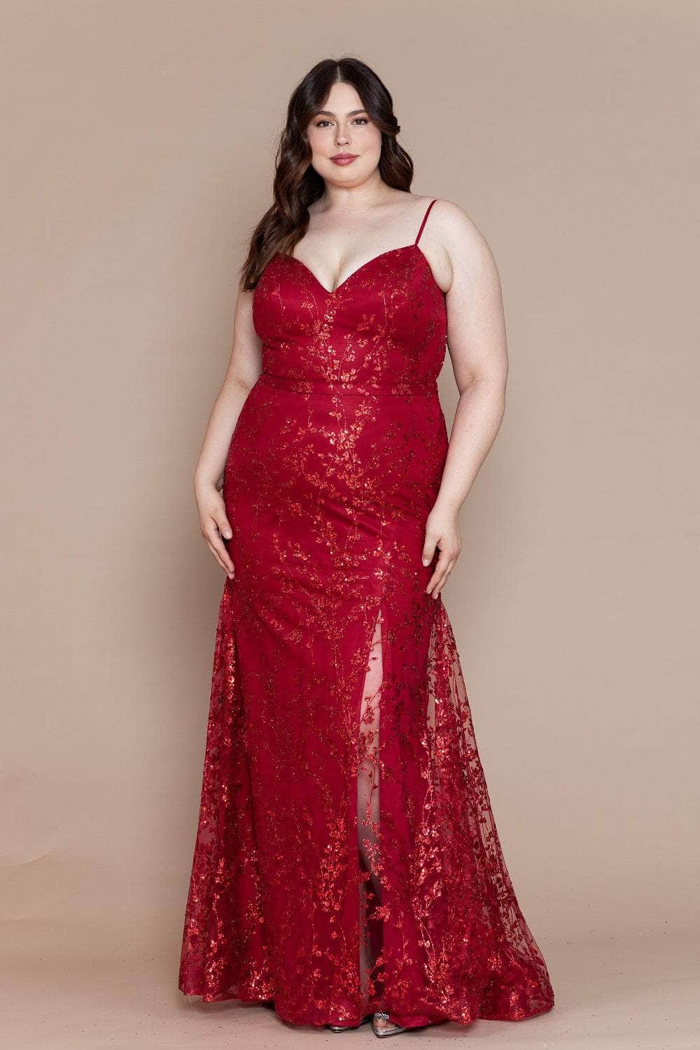 Poly USA W1154 - Glitter Sweetheart Plus Prom Dress
