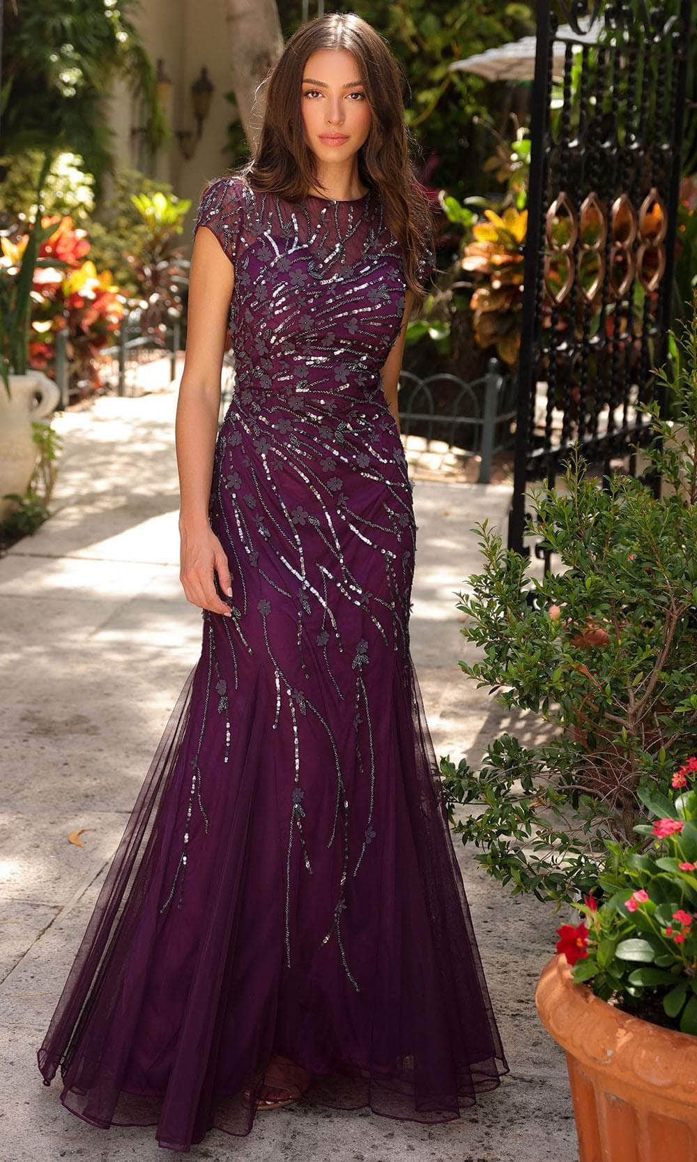 Primavera Couture 13114 - Illusion Jewel Beaded Prom Gown
