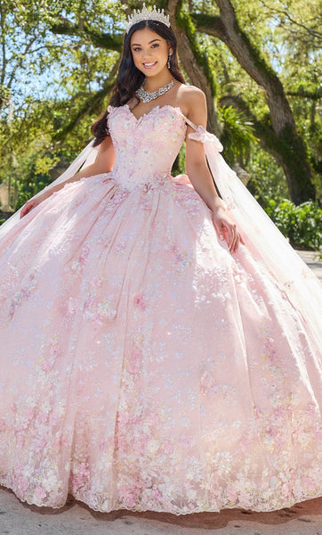 Sweetheart Glittering Lace-Up Sequined Tulle Floral Print Corset Natural Waistline Ball Gown Dress with a Chapel Train With a Bow(s) and a Sash