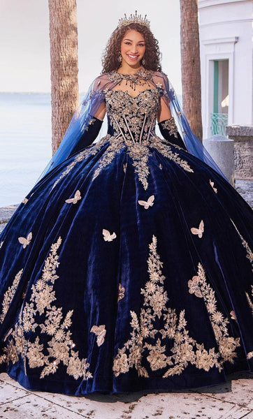 Sophisticated Sweetheart Floral Print Off the Shoulder Lace-Up Applique Embroidered Sequined Natural Waistline Ball Gown Dress with a Chapel Train