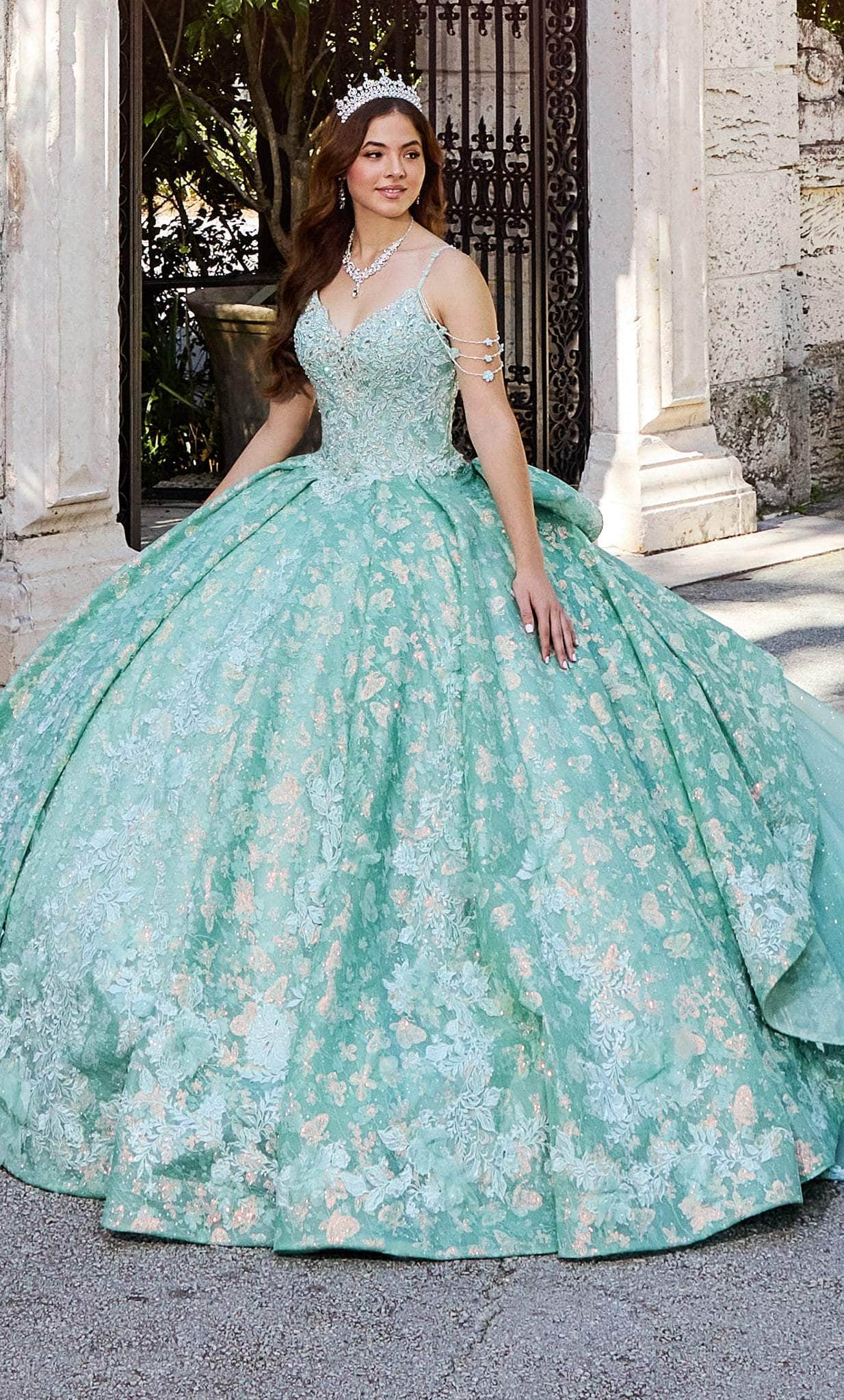 Princesa by Ariana Vara PR30139 - Bolero-Attached Floral Ball Gown
