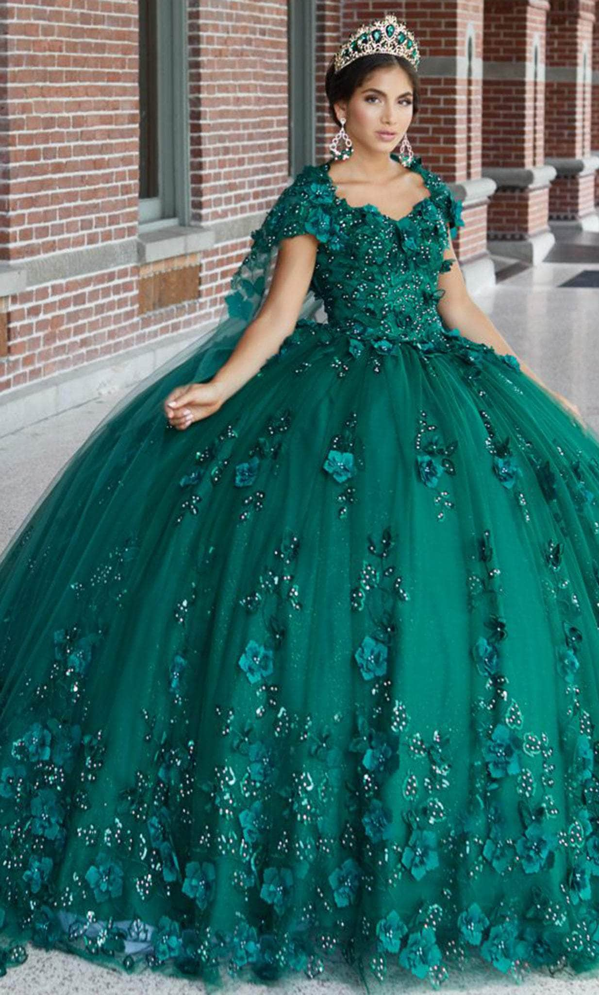 Quinceanera Collection 26046 - Laced Floral Quinceanera Dress
