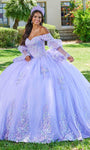 Sophisticated Applique Lace-Up Sweetheart Natural Waistline Off the Shoulder Ball Gown Dress