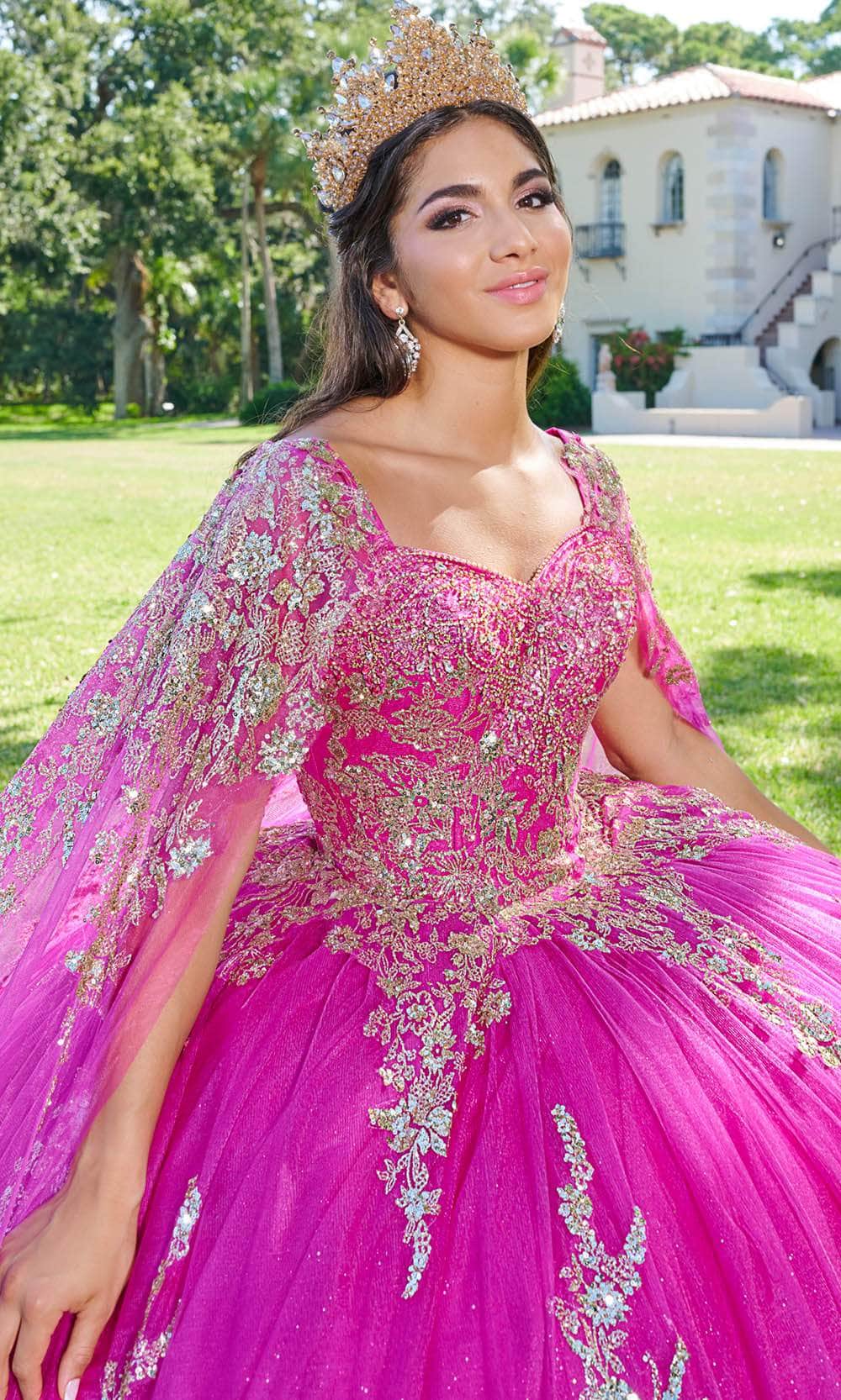 Quinceanera Collection 26083 - Floral Glitter Embellished Ballgown
