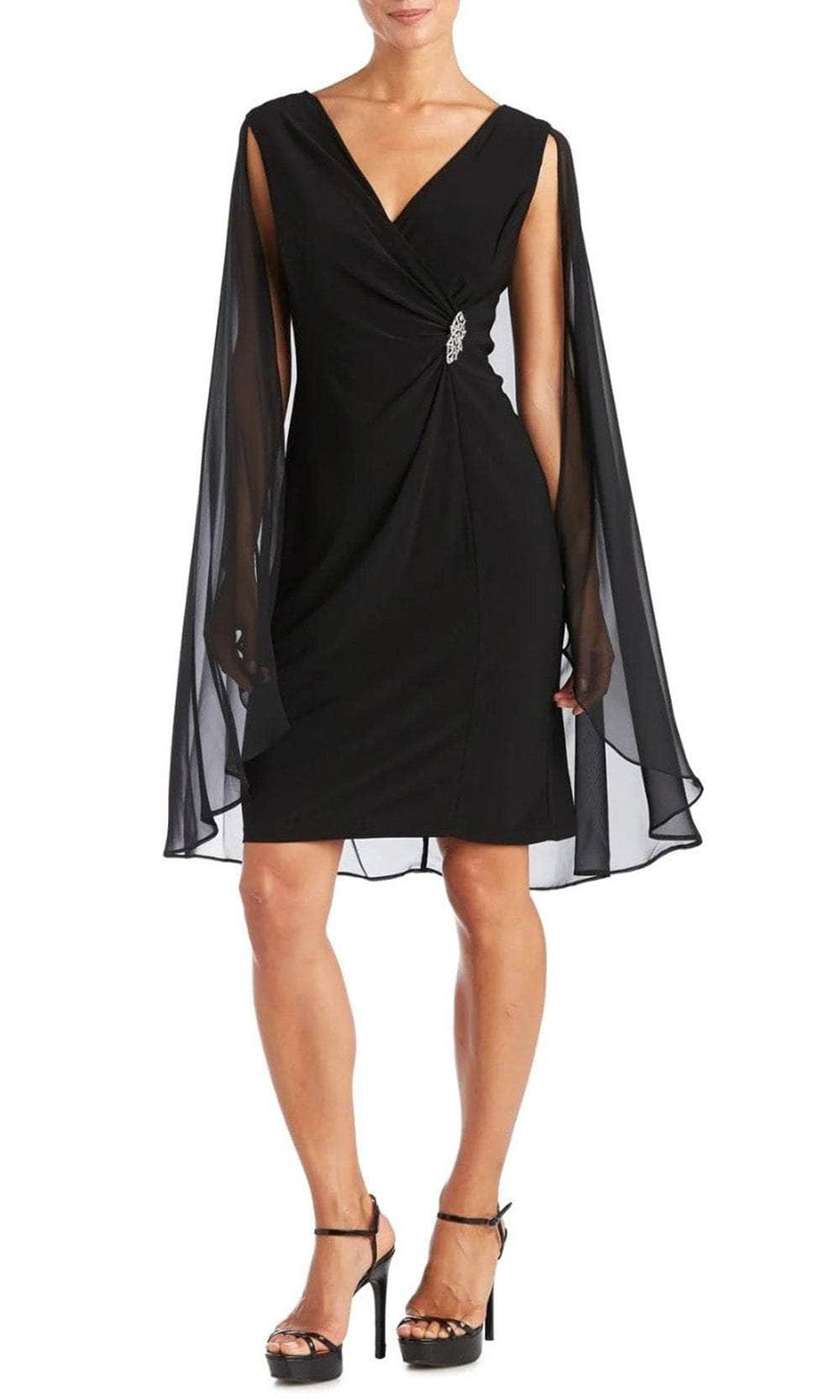 R&M Richards 5806 - Cape Sleeve Fitted Formal Dress
