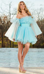 Sophisticated A-line Strapless Natural Waistline Fit-and-Flare Cocktail Short Pleated Fitted Tulle Dress With Ruffles
