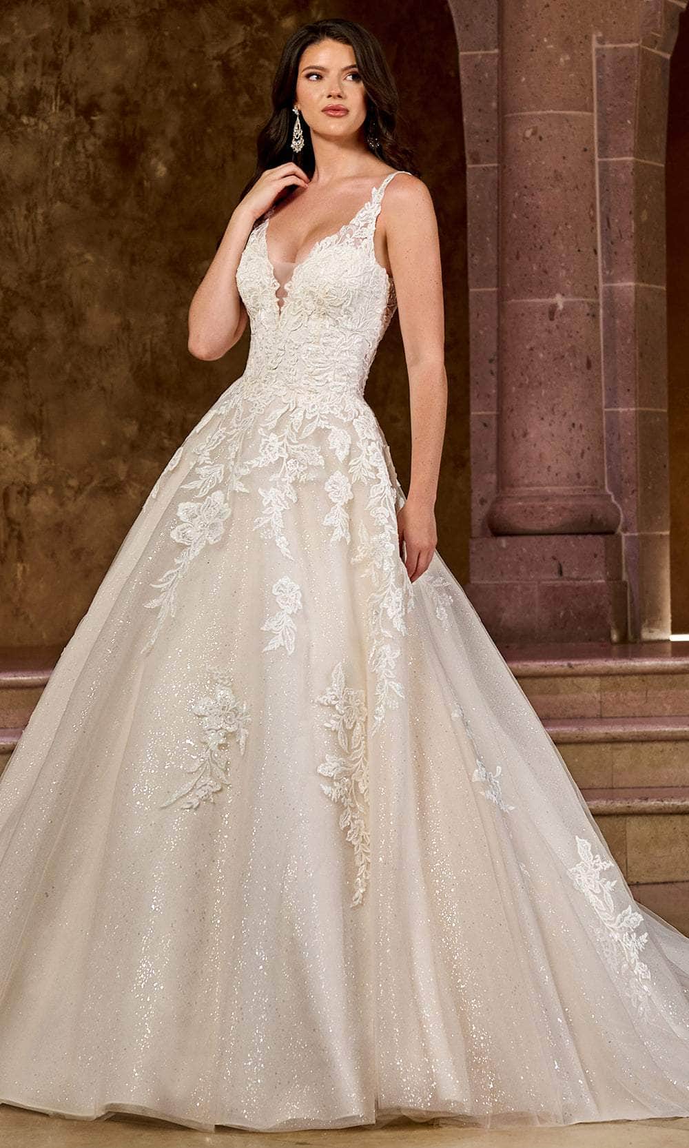 Rachel Allan RB5037 - Lace Appliqued A-Line Bridal Gown
