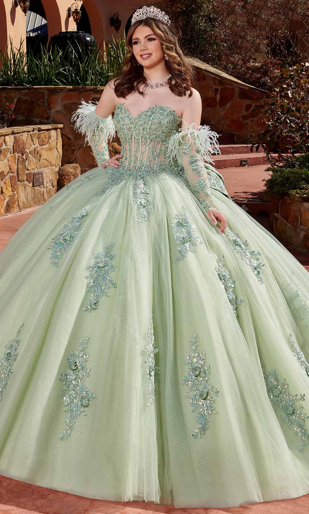 Rachel Allan RQ2171 - Sweetheart Lace Embellished Ballgown
