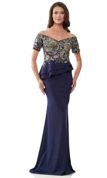 V-neck Natural Waistline Short Sleeves Sleeves Off the Shoulder Back Zipper Asymmetric Peplum Tiered Embroidered Open-Back Crepe Floral Print Sheath Sheath Dress with a Brush/Sweep Train