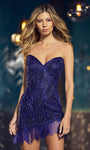 Strapless Sheath Sweetheart Corset Natural Waistline Beaded Sequined Backless Back Zipper Cocktail Above the Knee Sheath Dress/Party Dress