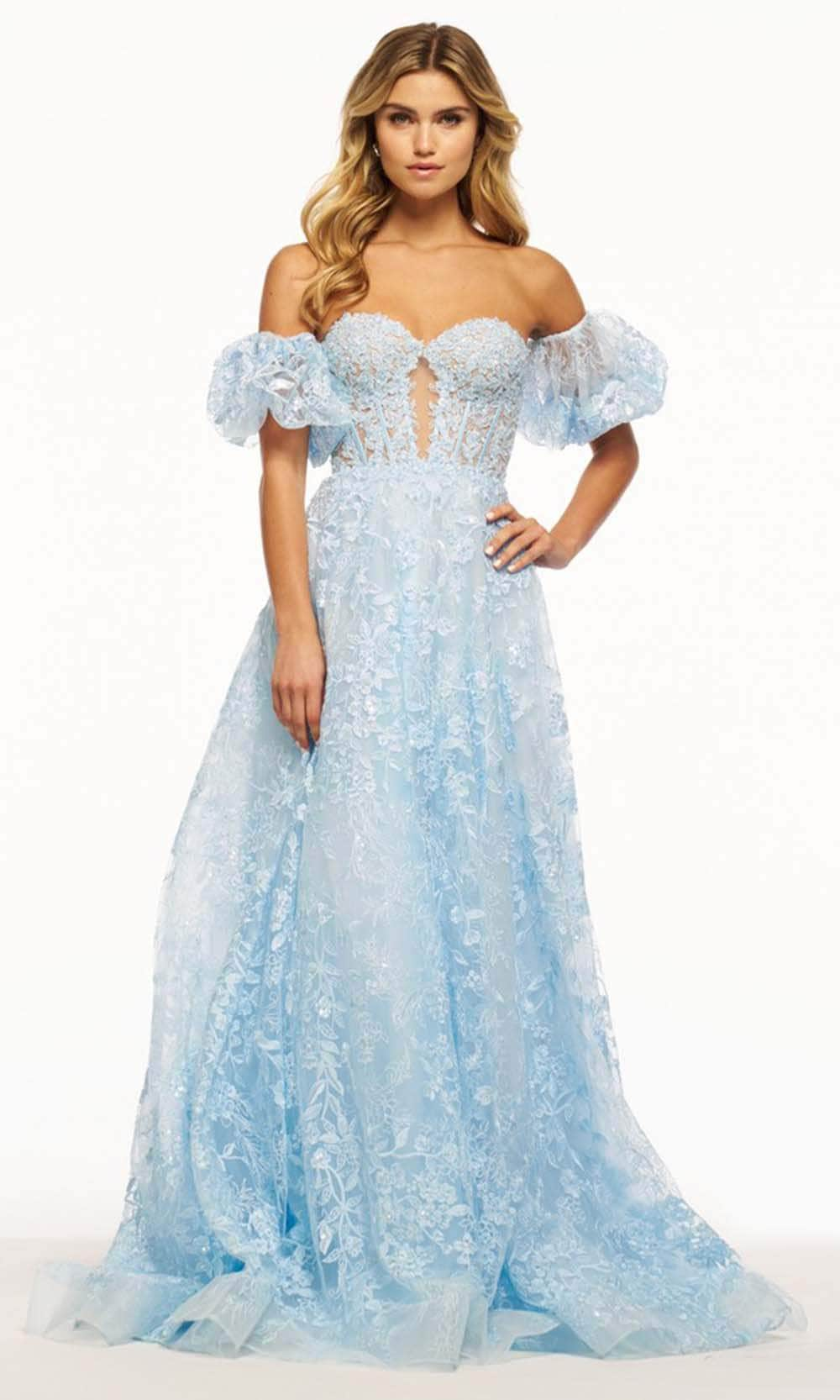 Sherri Hill 56073 - Puff Sleeve Sweetheart Prom Gown
