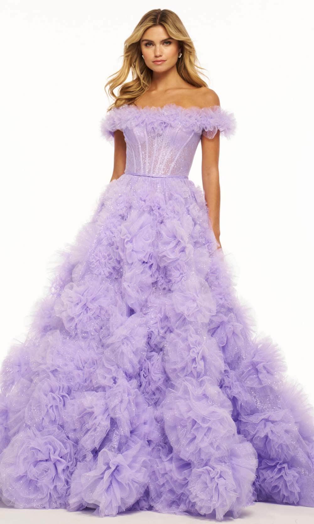 Sherri Hill 56095 - Ruffles Off-Shoulder Prom Gown
