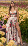 Floral A line Gown With Slit