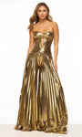 Metallic Pleated Jumpsuit