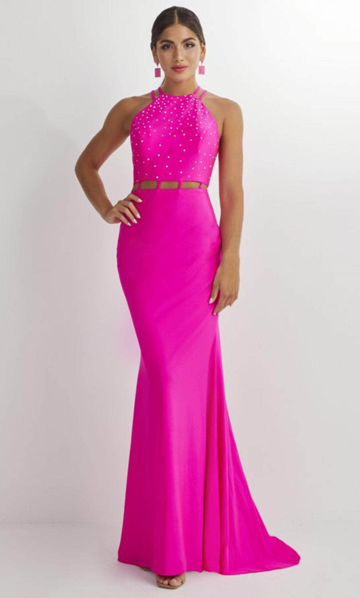 Studio 17 Prom 12901 - Sleeveless Halter Neck Prom Gown
