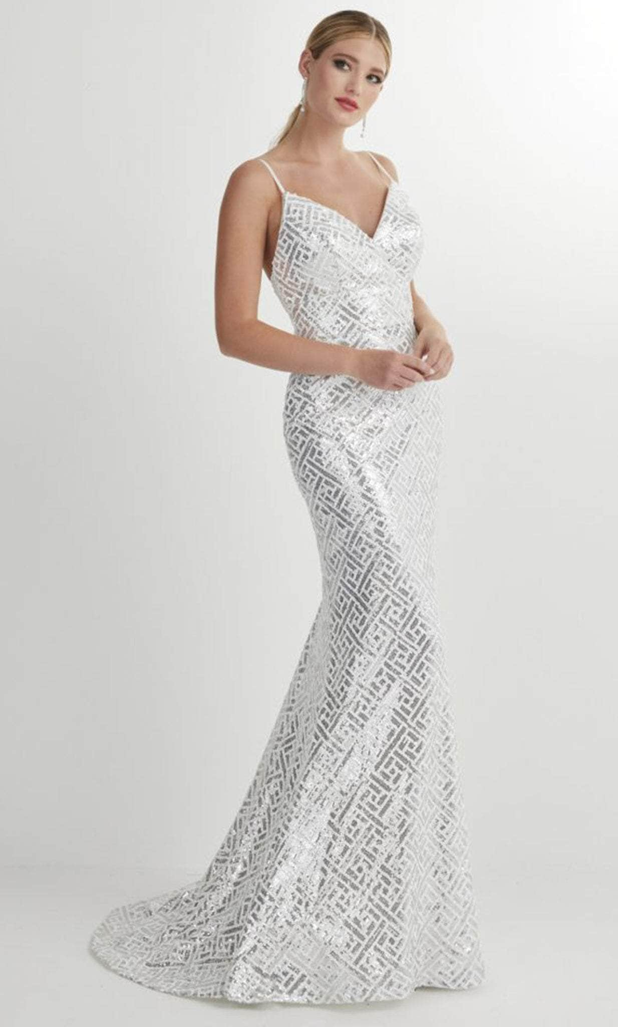 Studio 17 Prom 12909 - Sequined Sleeveless Evening Dress
