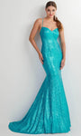 Sophisticated Floor Length Natural Waistline Sweetheart Sequined Back Zipper Mermaid Sleeveless Prom Dress