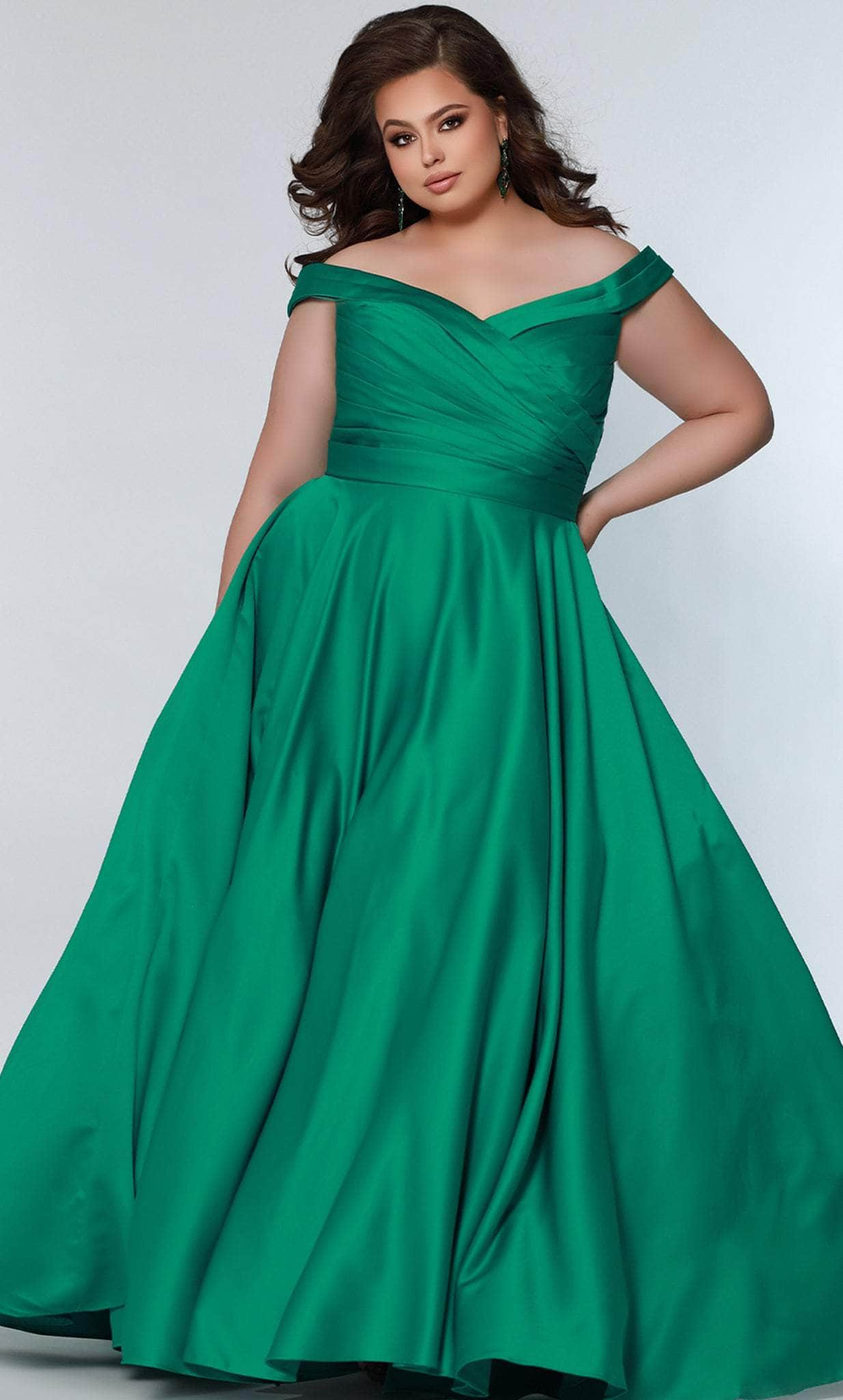 Sydney's Closet SC7321 - Pleated A-Line Prom Gown
