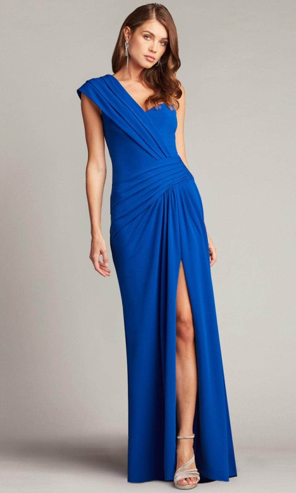 Tadashi Shoji BOS23135L - Asymmetric Draped Sheath Evening Gown
