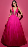 A-line V-neck Sleeveless Floor Length Beaded Ruched Open-Back Plunging Neck Natural Waistline Taffeta Evening Dress