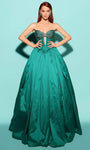 Sophisticated Strapless Lace-Up Keyhole Sweetheart Natural Waistline Taffeta Dress With a Bow(s)