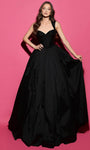 A-line Corset Natural Waistline Sweetheart Taffeta Hidden Back Zipper Floor Length Evening Dress